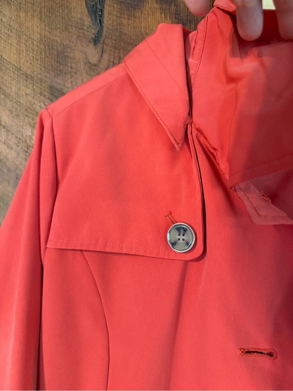 Liz Claiborne XL NWT Belted Trench Coat Hooded Rain Jacket Coastal Preppy - Picture 3 of 15